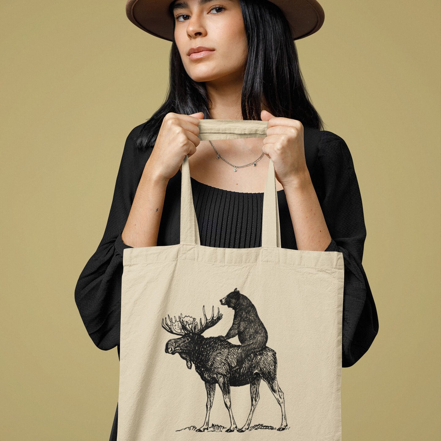 Mooseback Bear Tote Bag