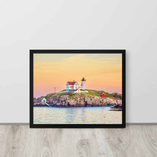 Nubble Light Sunset at York Beach Photo Print