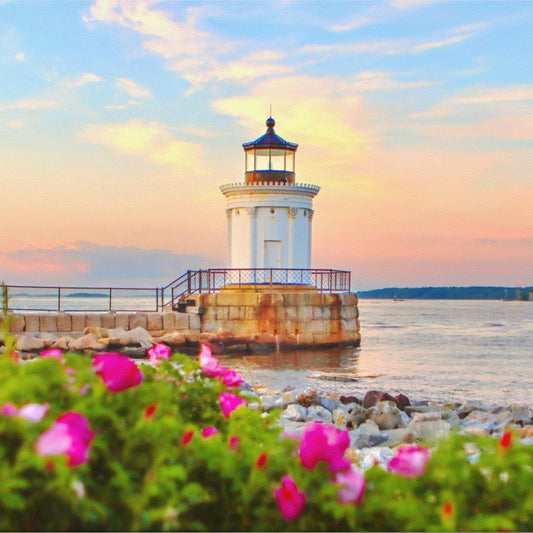 Sea Roses at Bug Light Photo Print